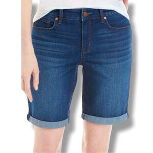 New Direction Size 16R Cuffed Denim Bermuda Short Cotton/Elastane